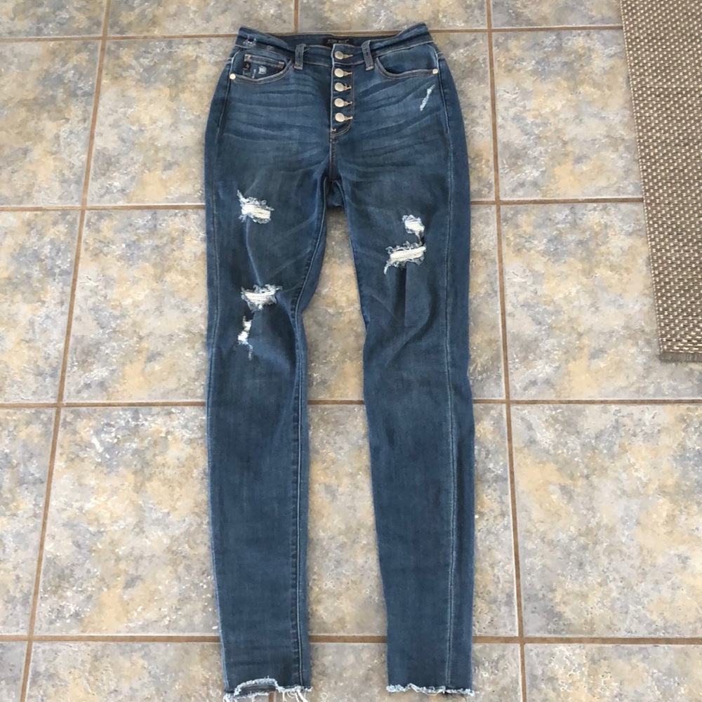 Judy Blue High Rise Button Fly Skinnies